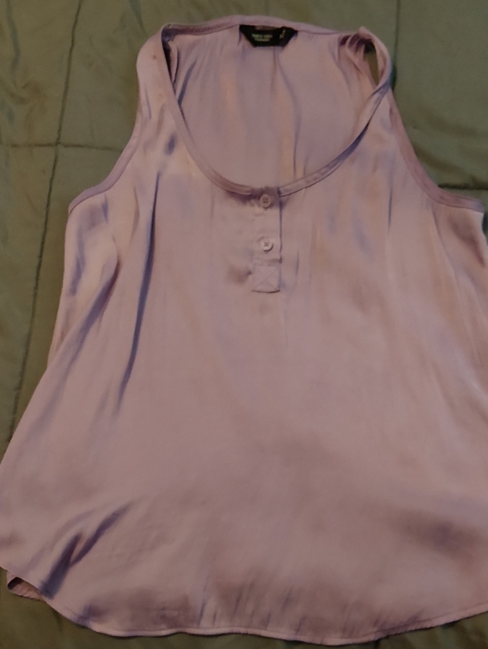 Vera Wang Lavender Henley Silk Tank